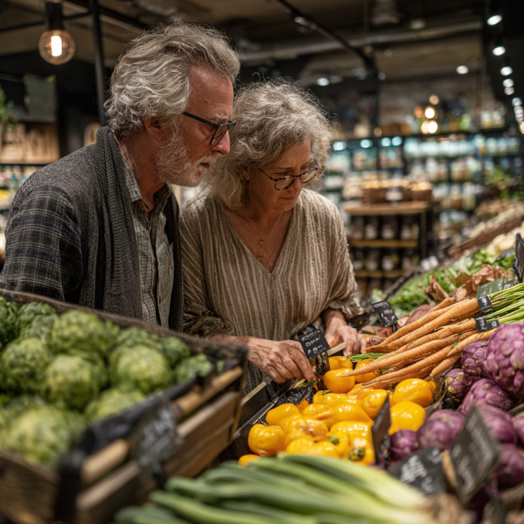 Healthy elderly person enjoying nutritious meal